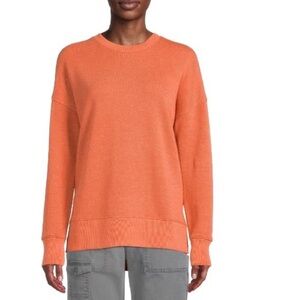 TIME & TRUE LONG SLEEVE CREW NECK SWEATSHIRT - CORAL SIZE XL (NEW WITH TAGS) A15